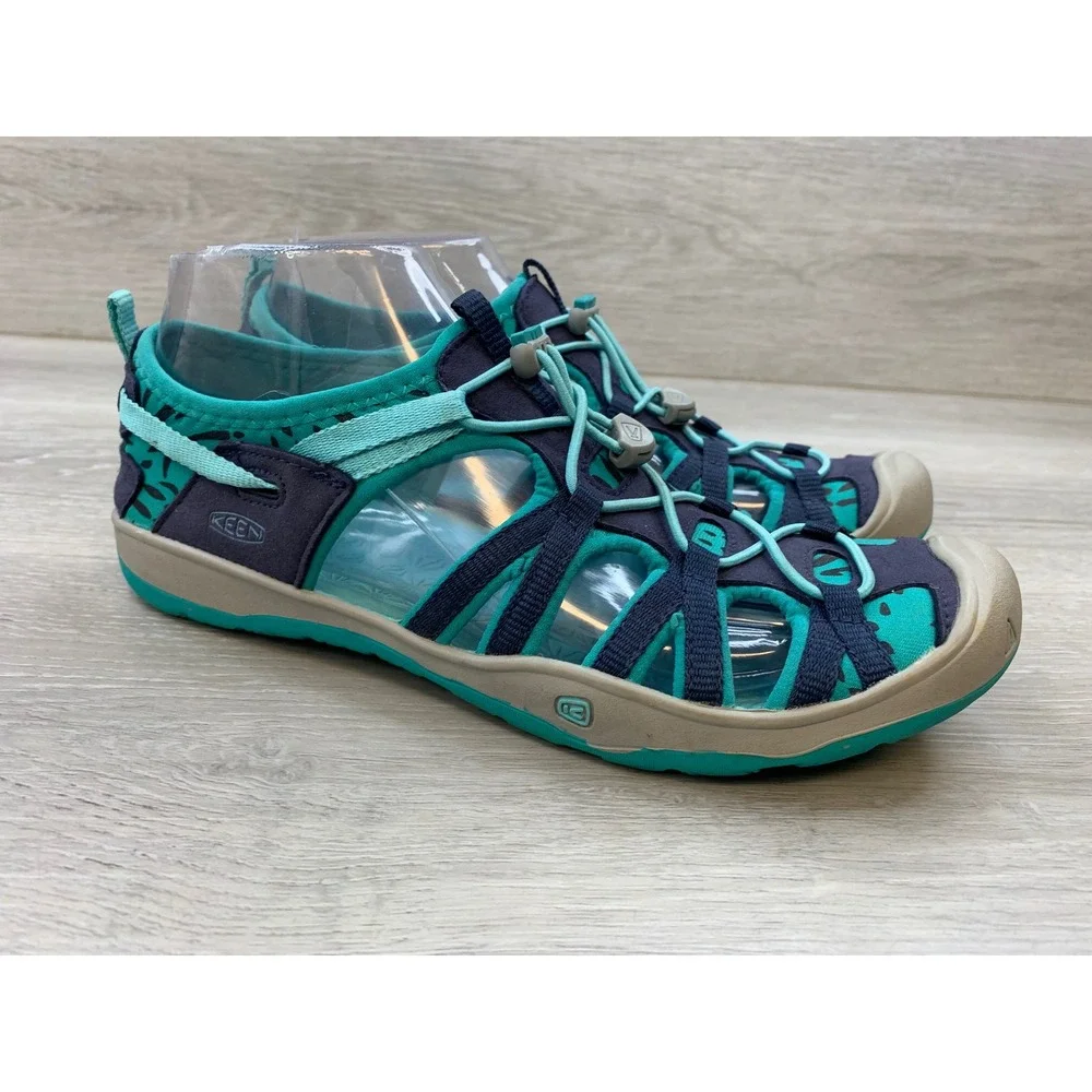 Keen Youth 6 Water Sandals Big Kids Blue Teal Bungee Lace Sport Trail Shoes